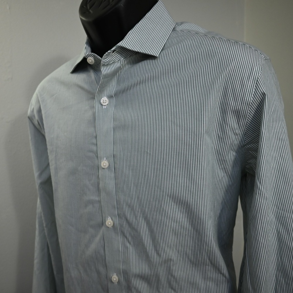 J.CREW Dress Shirt Flex Wrinkle Free Striped Slim Fit Long Sleeve Men Size Large
